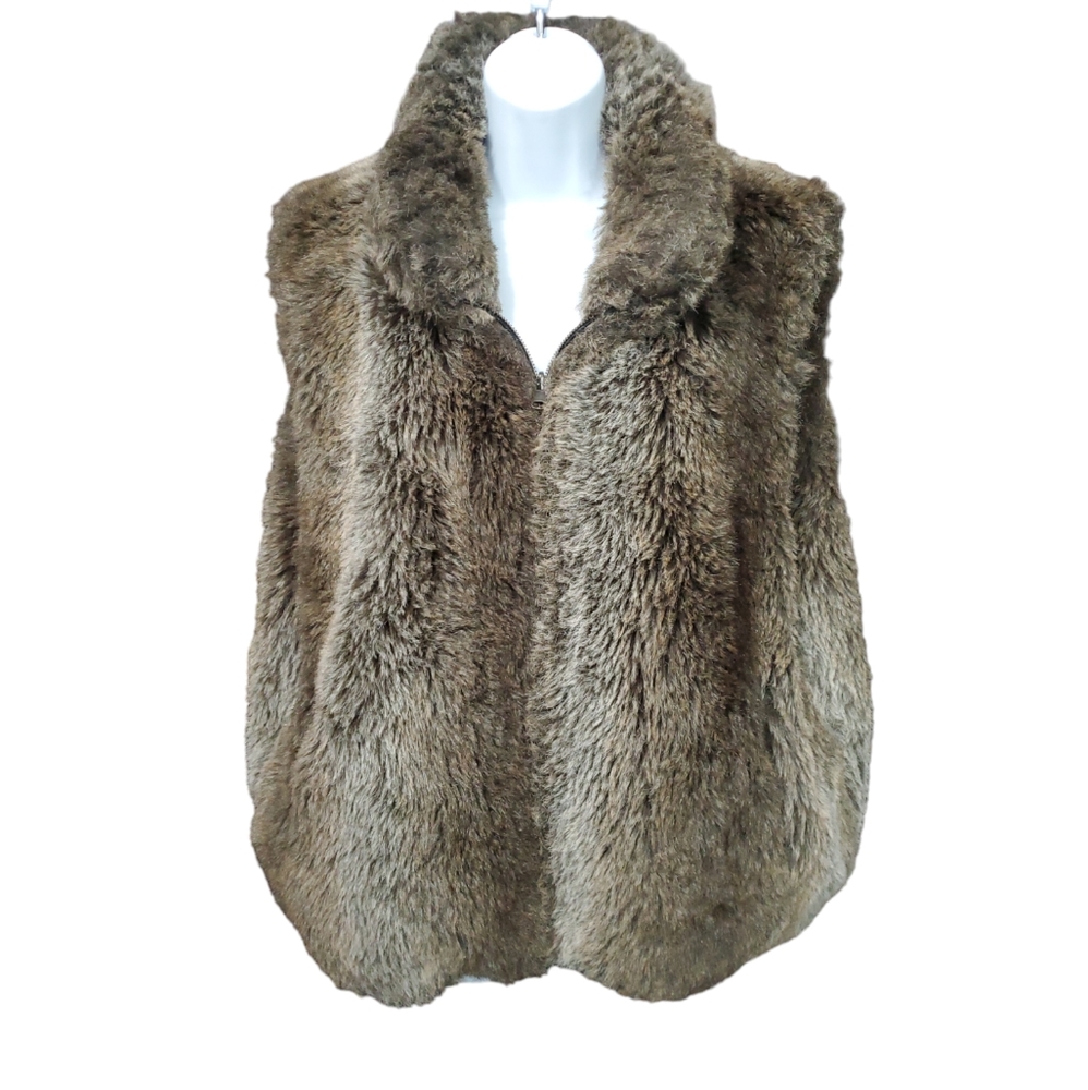 Carolina Colours Faux Fur Reversible Brown Vest - Picture 1 of 10
